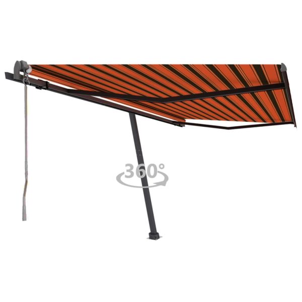 Tenda Retrattile Automatica Con Palo 400x300 Cm Arancio Marrone