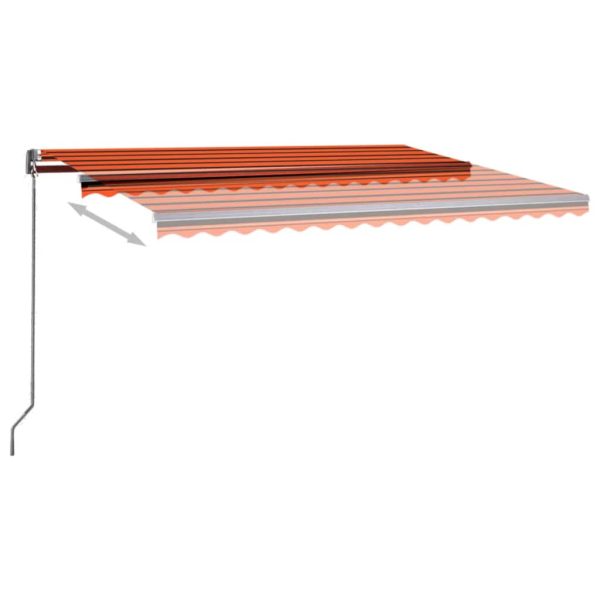 Tenda Retrattile Automatica Con Palo 400x300 Cm Arancio Marrone - Image 5
