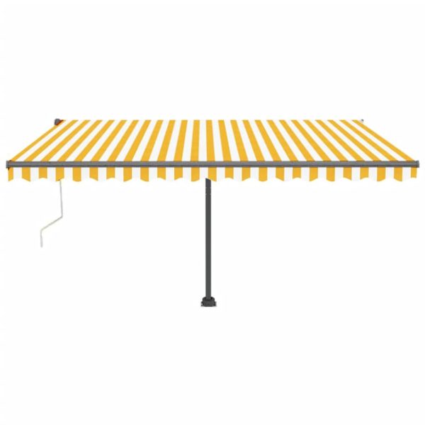 Tenda Automatica Sensore Vento E Led 450x300 Cm Gialla Bianca - Image 3