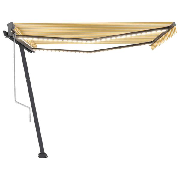 Tenda Automatica Sensore Vento E Led 450x300 Cm Gialla Bianca - Image 4