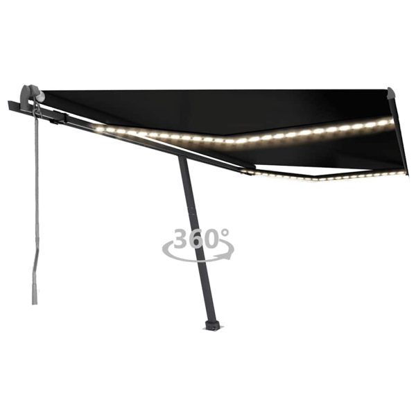 Tenda Automatica Con Sensore Vento E Led 450x300 Cm Antracite