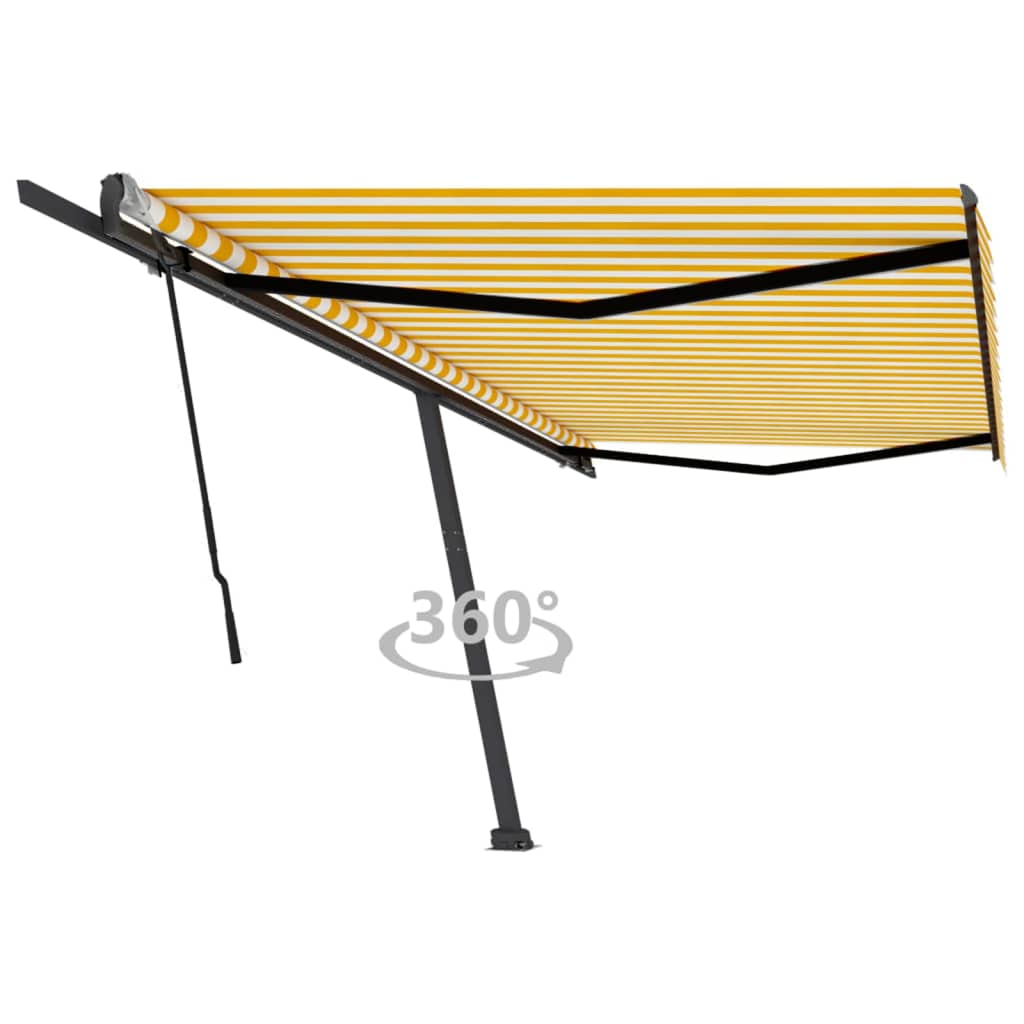 Tenda Da Sole Autoportante Manuale 500x300 Cm Gialla Bianca
