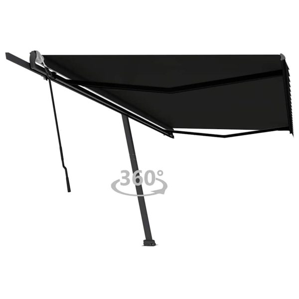 Tenda Sole Retrattile Manuale Autoportante 500x300 Cm Antracite