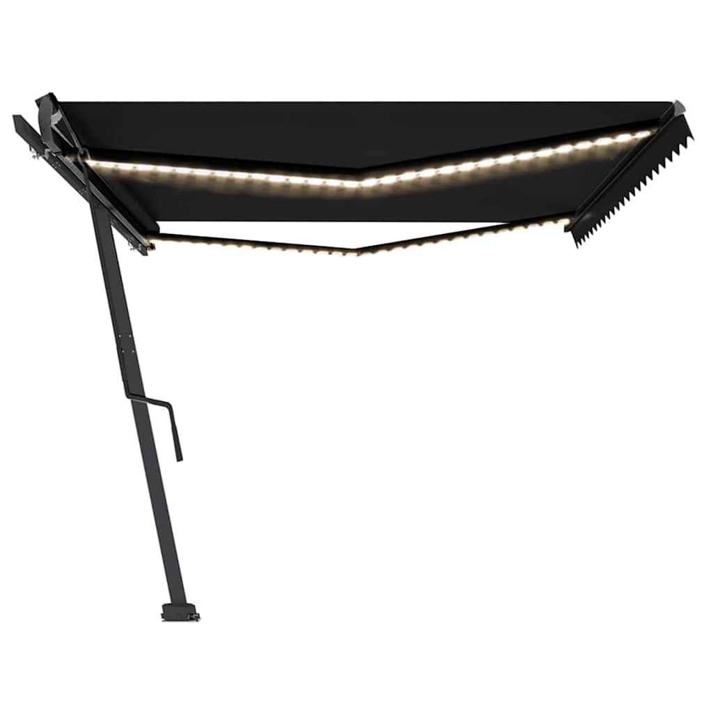 Tenda Da Sole Retrattile Manuale Con Led 500x300 Cm Antracite - Image 5