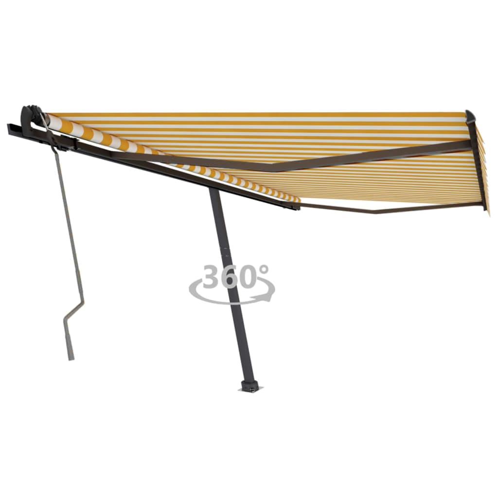 Tenda Da Sole Autoportante Manuale 400x350 Cm Gialla Bianca