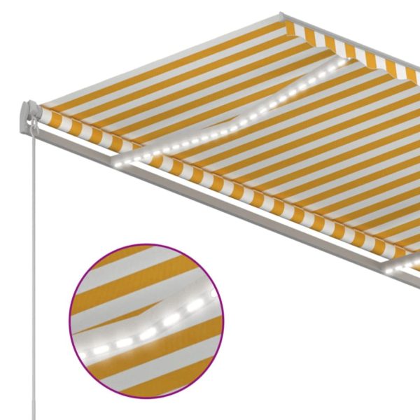 Tenda Automatica Sensore Vento E Led 3,5x2,5 M Gialla E Bianca - Image 4