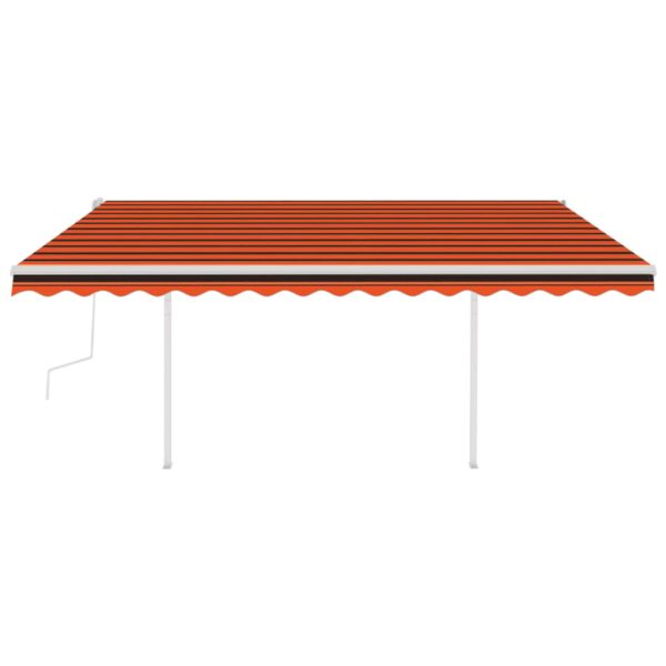Tenda Da Sole Retrattile Manuale Con Pali 4x3m Arancio Marrone - Image 3