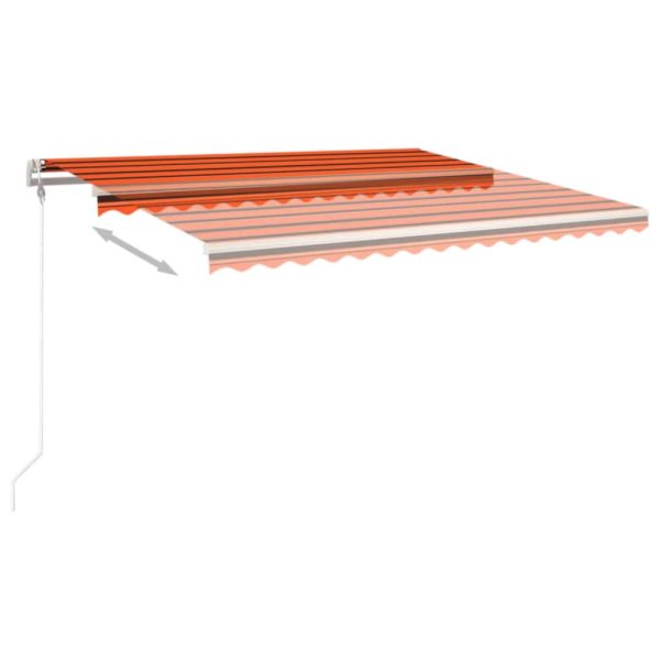 Tenda Da Sole Retrattile Manuale Con Pali 4x3m Arancio Marrone - Image 5