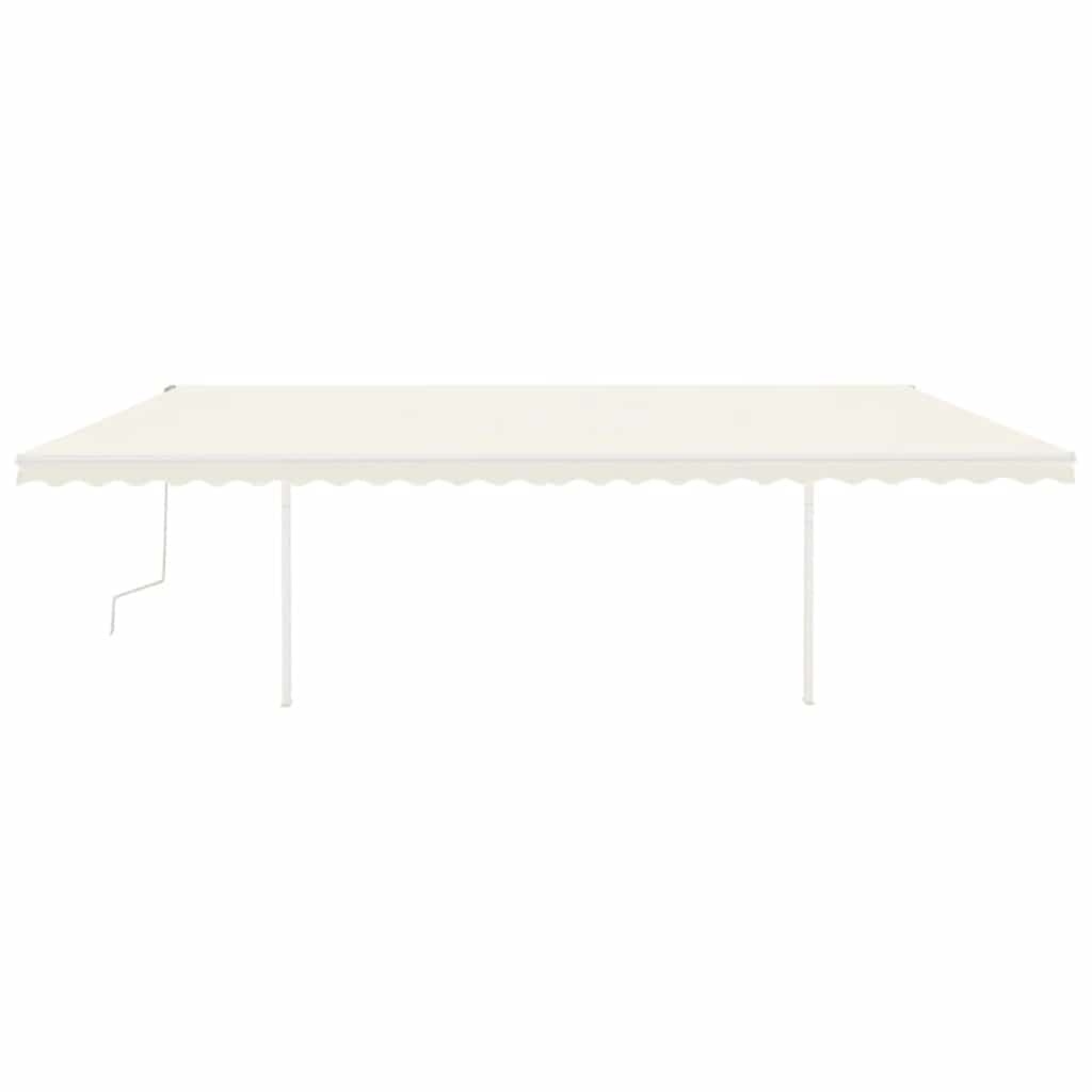 Tenda Da Sole Retrattile Manuale Con Pali 6x3m Crema - Image 3