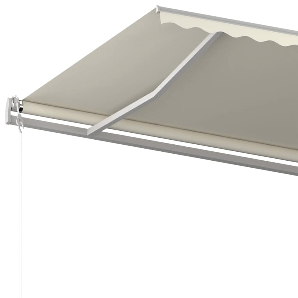 Tenda Da Sole Retrattile Manuale Con Pali 6x3m Crema - Image 6