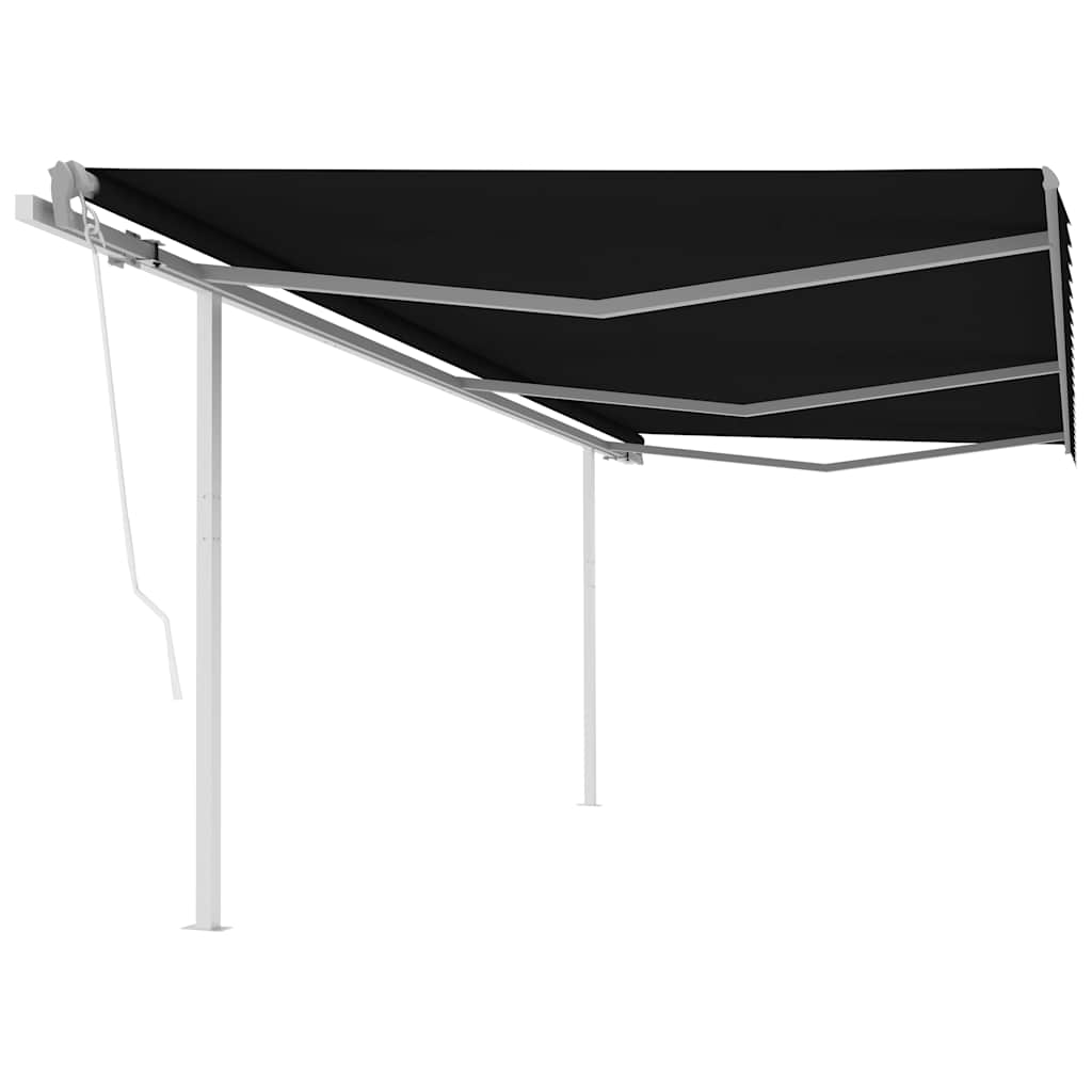 Tenda Da Sole Retrattile Automatica Con Pali 6x3 M Antracite
