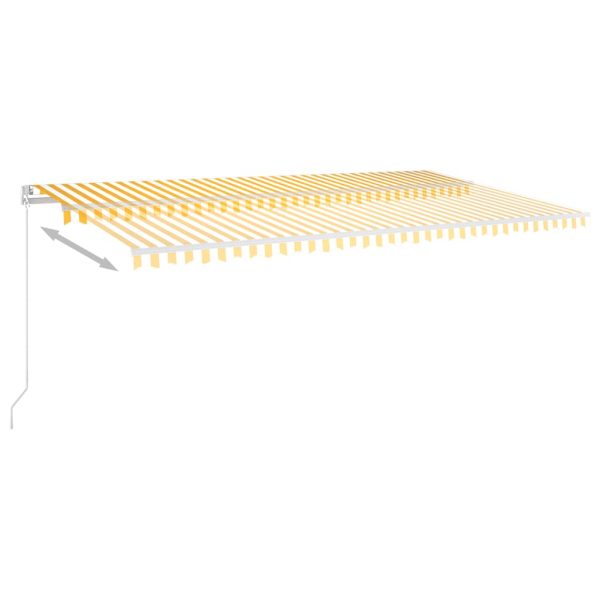 Tenda Automatica Con Sensore Vento E Led 6x3 M Gialla Bianca - Image 3