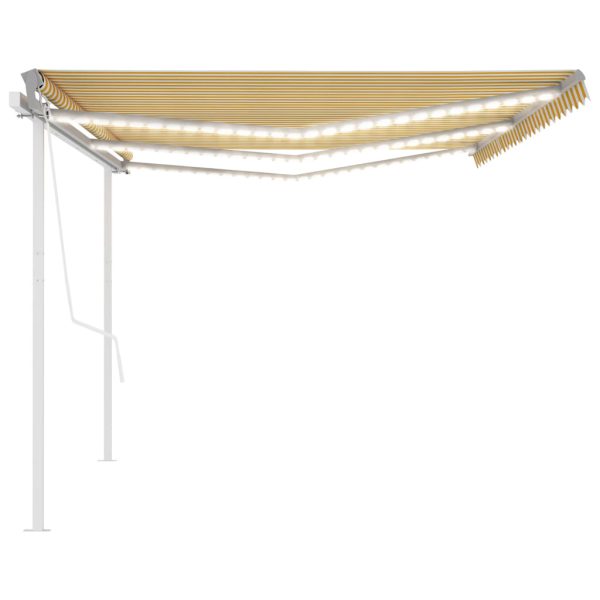 Tenda Automatica Con Sensore Vento E Led 6x3 M Gialla Bianca - Image 5