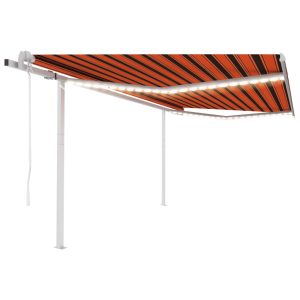 Tenda Automatica Con Sensore Vento E Led 4x3,5m Arancio Marrone