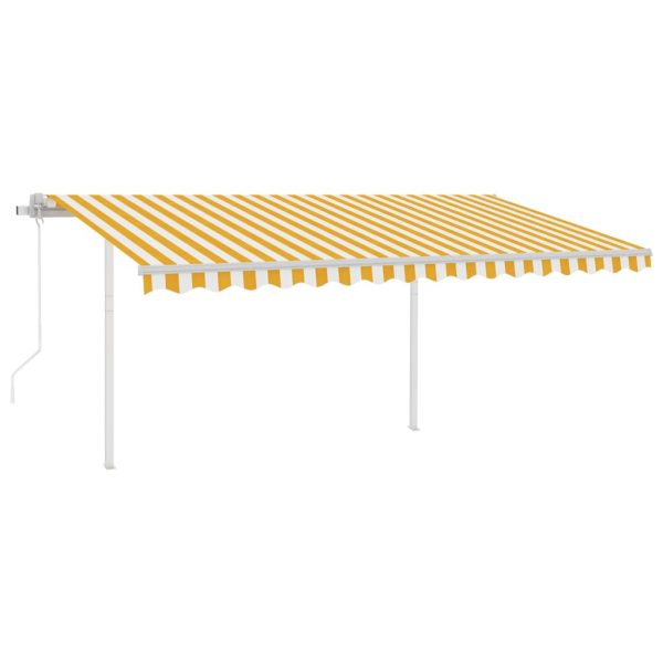 Tenda Automatica Con Sensore Vento Led 4,5x3,5m Gialla E Bianca - Image 2