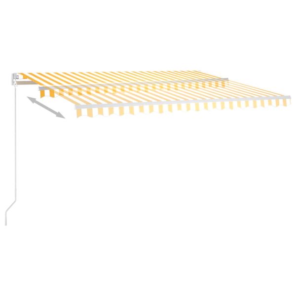 Tenda Automatica Con Sensore Vento Led 4,5x3,5m Gialla E Bianca - Image 3