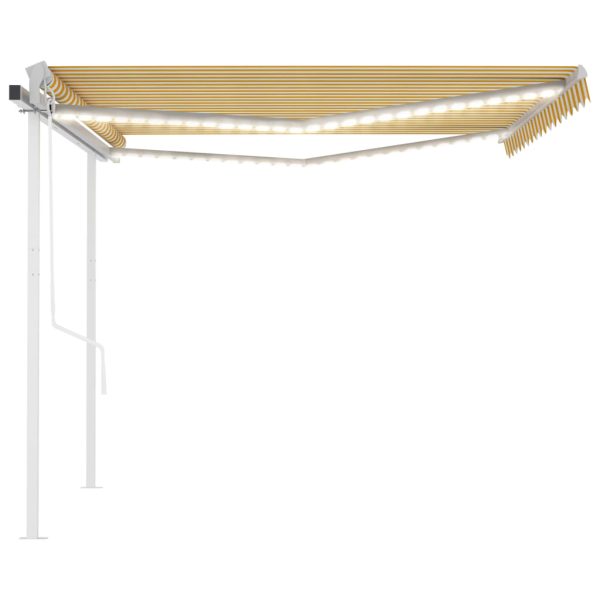 Tenda Automatica Con Sensore Vento Led 4,5x3,5m Gialla E Bianca - Image 5