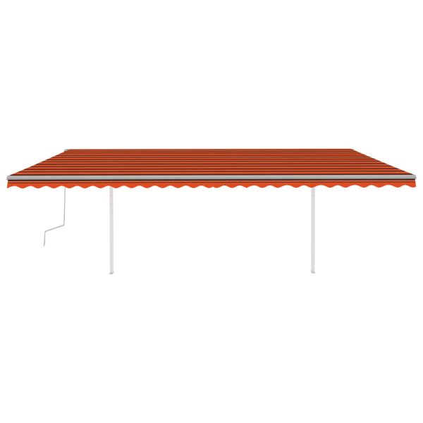 Tenda Retrattile Manuale Con Pali 6x3,5 M Arancio E Marrone - Image 3
