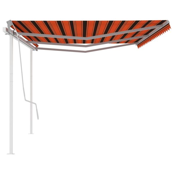 Tenda Retrattile Manuale Con Pali 6x3,5 M Arancio E Marrone - Image 4