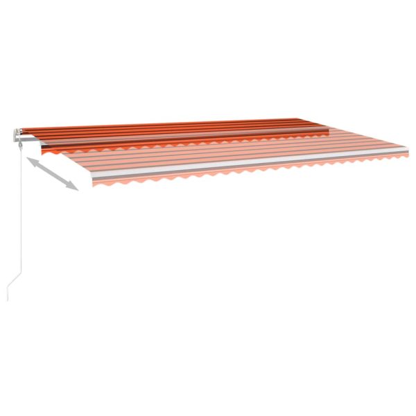 Tenda Retrattile Manuale Con Pali 6x3,5 M Arancio E Marrone - Image 5