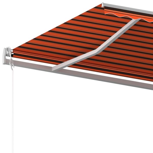 Tenda Retrattile Manuale Con Pali 6x3,5 M Arancio E Marrone - Image 6