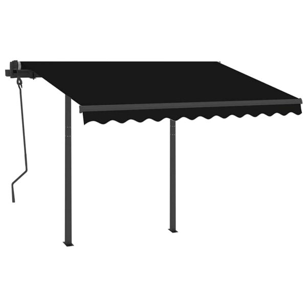 Tenda Da Sole Retrattile Manuale Con Led 3,5x2,5m Antracite - Image 3