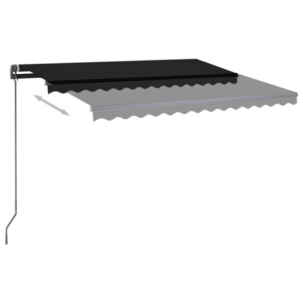 Tenda Da Sole Retrattile Manuale Con Led 3,5x2,5m Antracite - Image 4