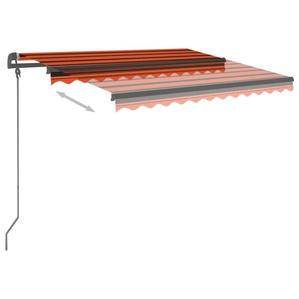Tenda Retrattile Manuale Con Led 3,5x2,5m Arancio E Marrone - Image 4