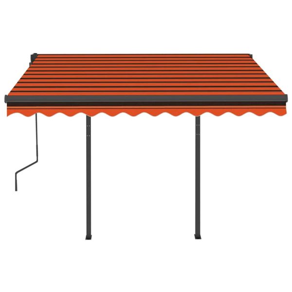 Tenda Retrattile Manuale Con Led 3,5x2,5m Arancio E Marrone - Image 5
