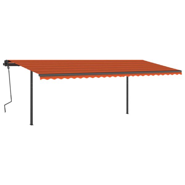 Tenda Da Sole Retrattile Automatica Pali 6x3 M Arancio Marrone - Image 4