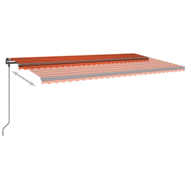 Tenda Da Sole Retrattile Automatica Pali 6x3 M Arancio Marrone - Image 5