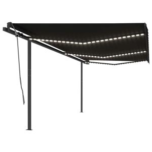 Tenda Da Sole Automatica Con Sensore Vento E Led 6x3m Antracite