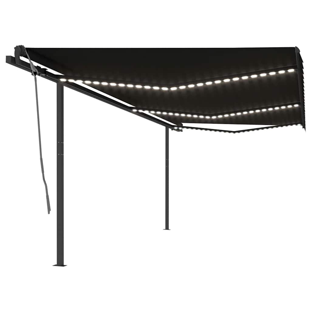 Tenda Da Sole Automatica Con Sensore Vento E Led 6x3m Antracite