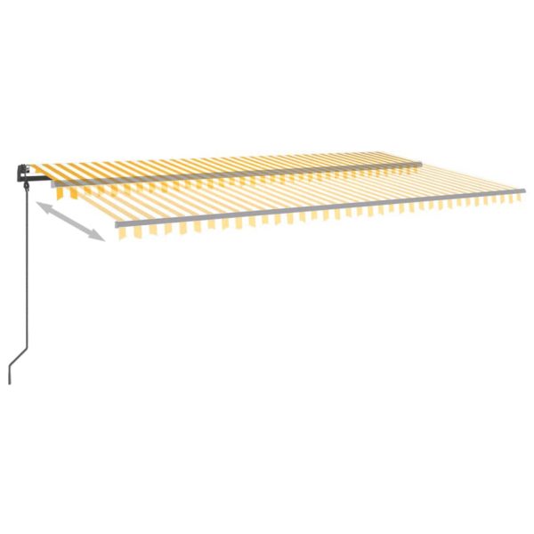 Tenda Da Sole Retrattile Manuale Con Led 6x3,5 M Gialla Bianca - Image 5