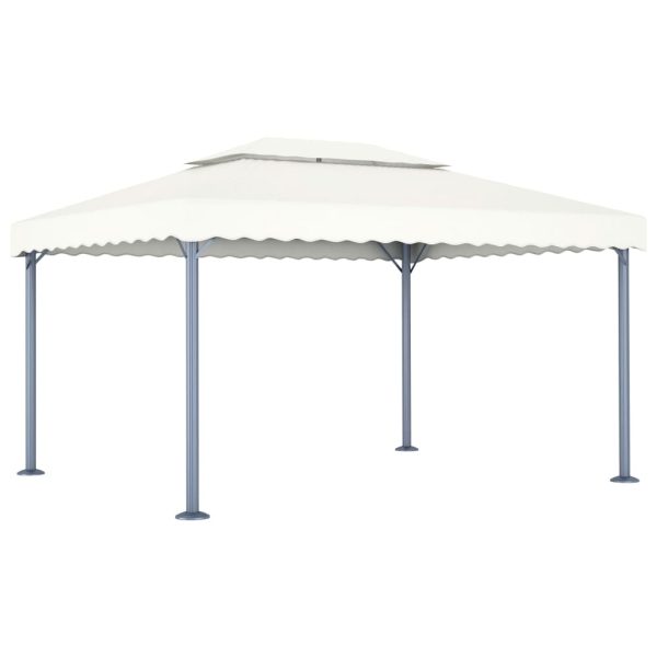 Gazebo Con Stringa Di Luci Led 400x300 Cm Crema In Alluminio - Image 3