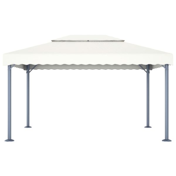 Gazebo Con Stringa Di Luci Led 400x300 Cm Crema In Alluminio - Image 5