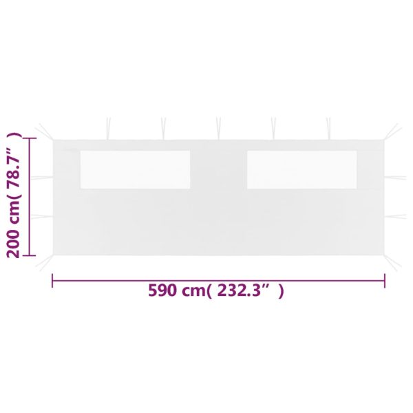 Parete Con Finestre Per Gazebo 6x2 M Bianca - Image 4