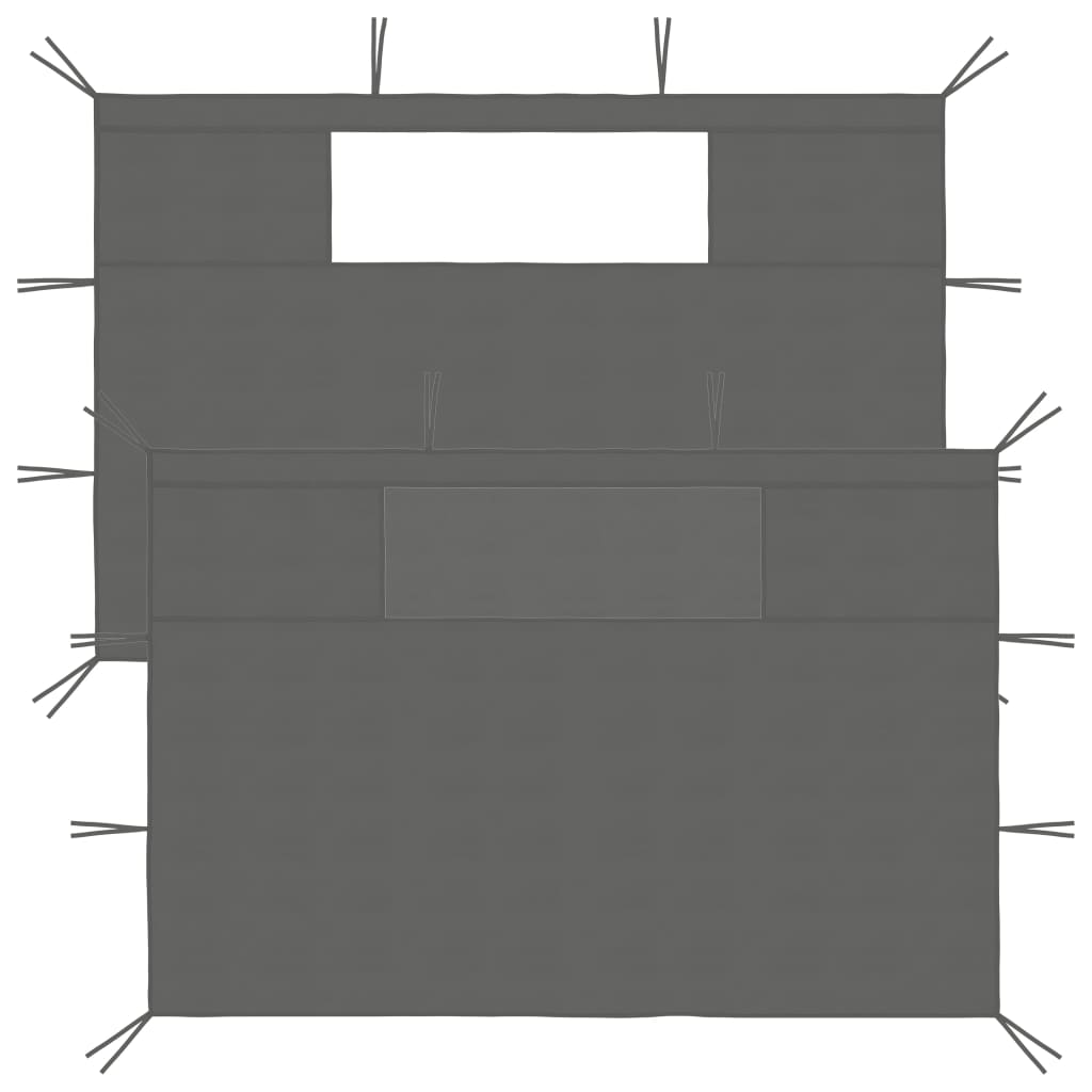 Pareti Con Finestre Per Gazebo 2 Pz Antracite