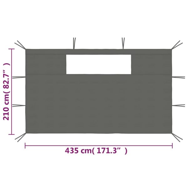 Pareti Con Finestre Per Gazebo 2 Pz Antracite - Image 5