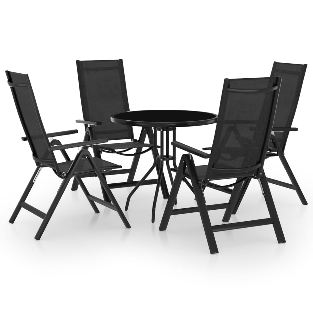 Set Da Bistrot 5 Pz Nero E Antracite