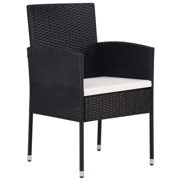 Set Mobili Da Pranzo Per Giardino 7 Pz In Polyrattan Nero - Image 4