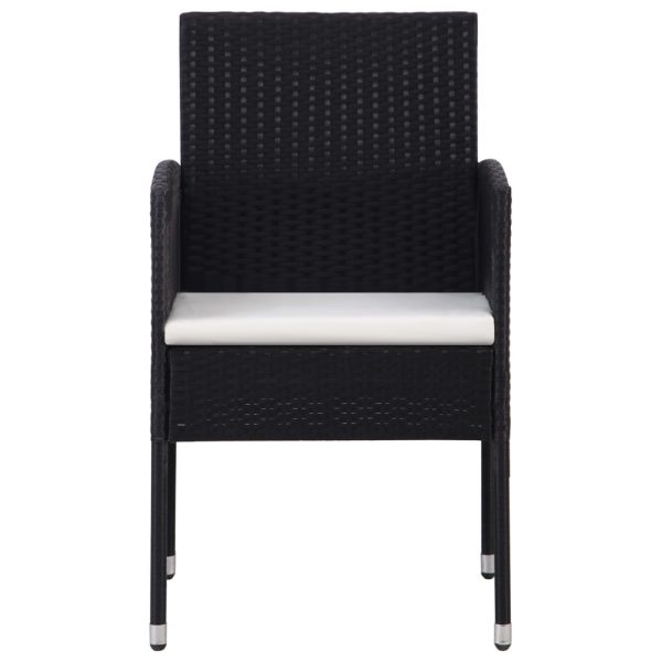 Set Mobili Da Pranzo Per Giardino 7 Pz In Polyrattan Nero - Image 5