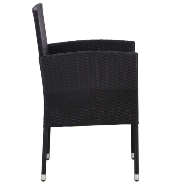 Set Mobili Da Pranzo Per Giardino 7 Pz In Polyrattan Nero - Image 6