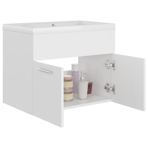 Mobile Bagno Con Lavabo Integrato Bianco In Truciolato - Image 4
