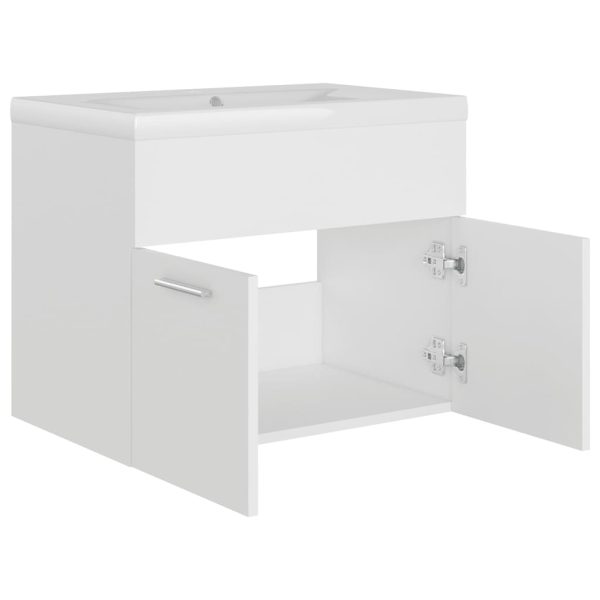 Mobile Bagno Con Lavabo Integrato Bianco In Truciolato - Image 5