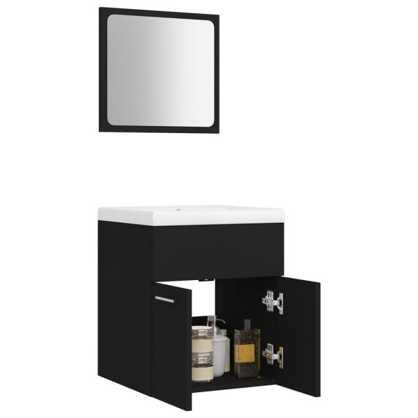 Set Mobili Da Bagno Nero In Truciolato - Image 4