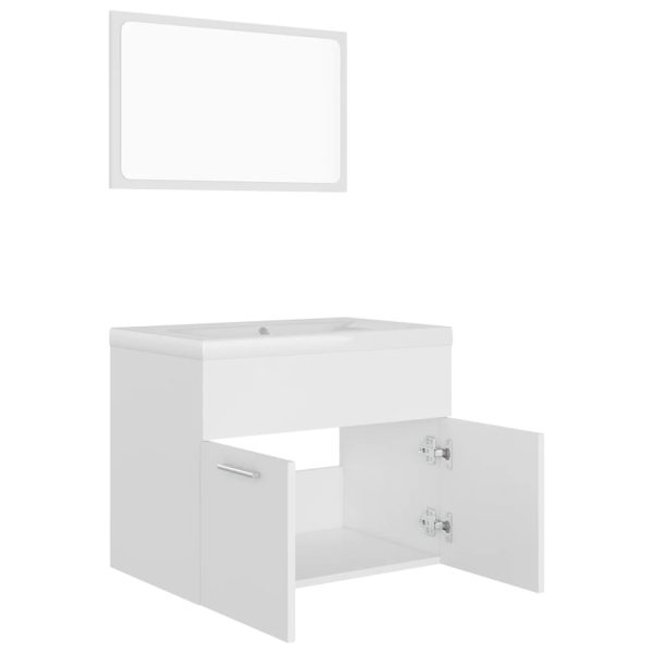 Set Mobili Da Bagno Bianco In Truciolato - Image 4
