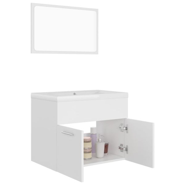 Set Mobili Da Bagno Bianco In Truciolato - Image 5