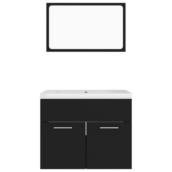Set Mobili Da Bagno Nero In Truciolato - Image 4