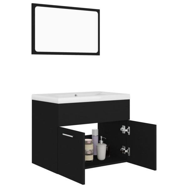 Set Mobili Da Bagno Nero In Truciolato - Image 6